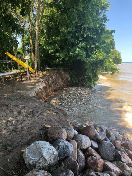 Lake Michigan shoreline erosion